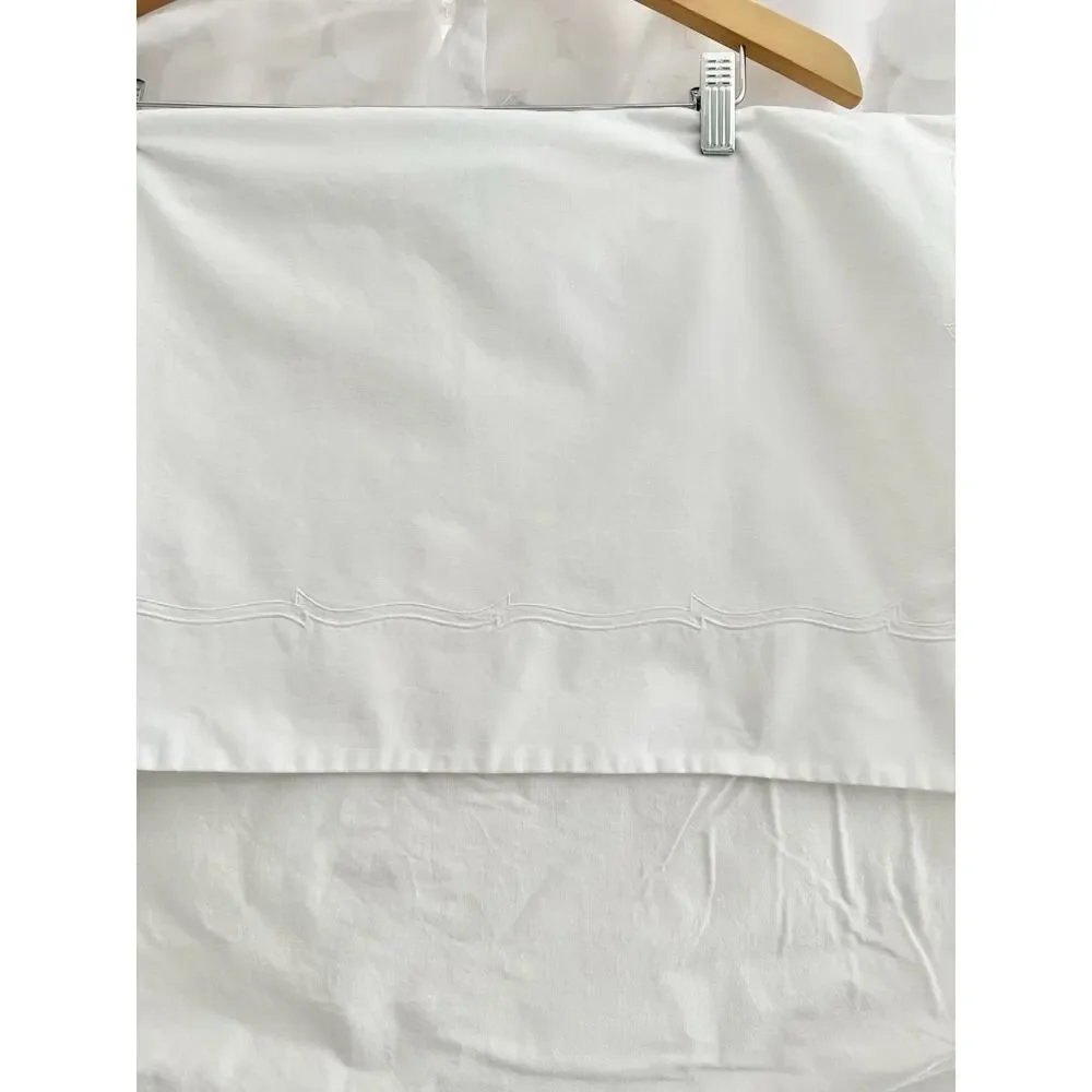 VTG 100% Cotton White Pillow Sham Standard ENVELOPE style EMBROIDERED Set Of 2